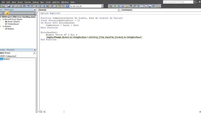 VBA Error Handling смотреть онлайн