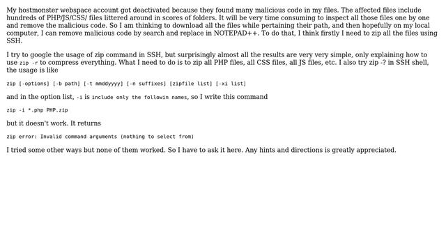 Webmasters: How to zip all PHP files in my webspace using SSH? смотреть онлайн