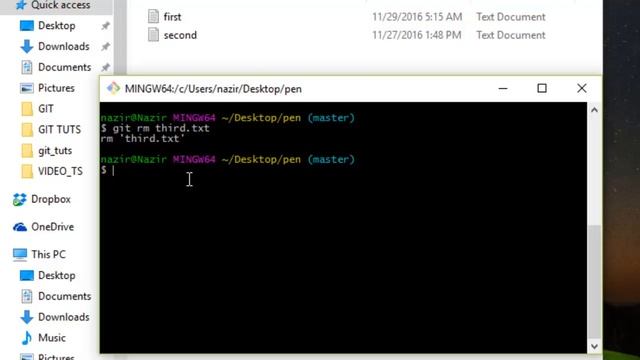 GIT tutorial for beginners Deleting file part 10 смотреть онлайн
