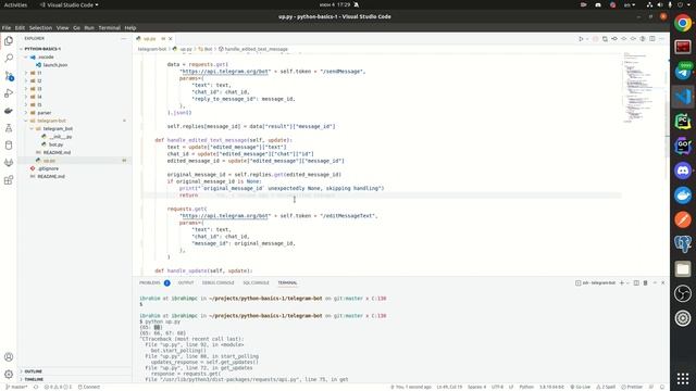 Урок 8. Телеграм бот, трекаем сообщения, edited_message, немного про декораторы. | Python Basics смотреть онлайн