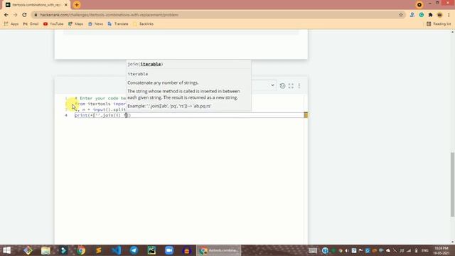HackerRank itertools.combinations_with_replacement() solution in Python | Python problems solutions смотреть онлайн