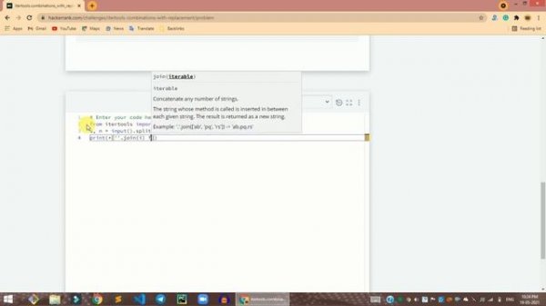 HackerRank itertools.combinations_with_replacement() solution in Python | Python problems solutions