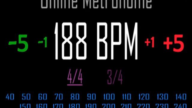 Metronomo Online - Online Metronome - 188 BPM 4/4 смотреть онлайн