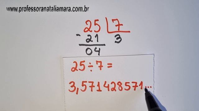 25 dividido por 7| Dividir 25 por 7 | 25/7 | 25:7 | 25 ÷ 7 | AULA QUE ENSINA DIVISÃO POR 7 смотреть онлайн