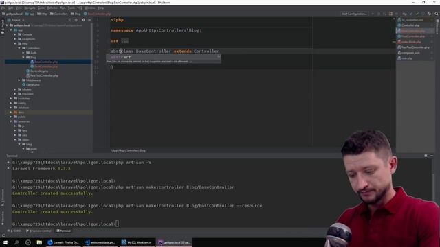 Laravel урок №9: [ Контроллер статей блога ] смотреть онлайн