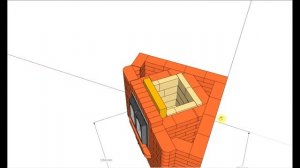 Видеопорядовка угловой каминопечи  4,5х4,5 кирпича