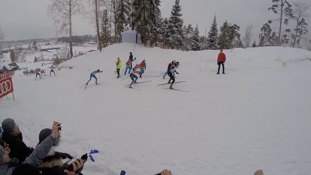 Skiathlon men 30 km. Finish. FIS Cross-Country World Cup смотреть онлайн