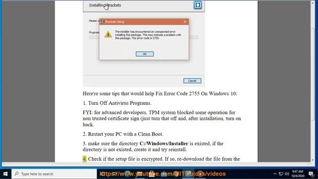 Fix Error Code 2755 On Windows 10 смотреть онлайн
