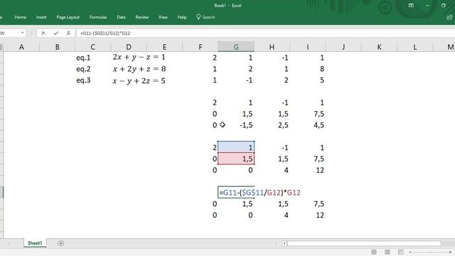 MSOffice Excel: How to solve a system of linier equations by using Gauss - Jordan Elimination? смотреть онлайн