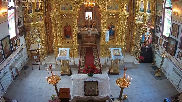 Вечернее богослужение с чтением акафиста свт.Луке Крымскому (видеокамера №1) смотреть онлайн