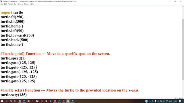 || Python Turtle || 3- Home & Quadrants of Python Turtle ||Session 2021-22 || смотреть онлайн