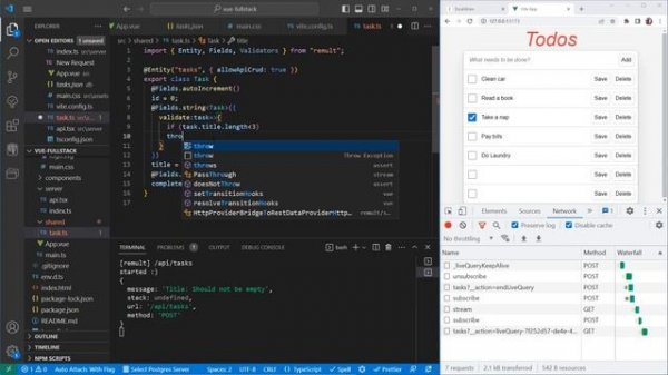 Build a Full-Stack Vue.js App and deploy to the cloud using: node.js, express, postgres & remult