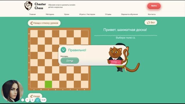 Урок 1: Знакомство с шахматной доской с котом Честером смотреть онлайн