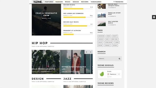 15Zine - HD Magazine Newspaper WordPress Theme смотреть онлайн