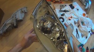 Установка линз Toyota Camry 30 своими руками (ПЕРЕУСТАНОВКА) расклеиваем фару
