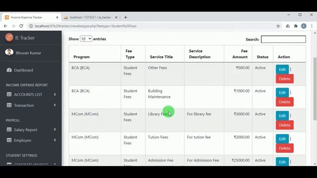 College Income Expense Tracker Project in PHP & MySQL смотреть онлайн