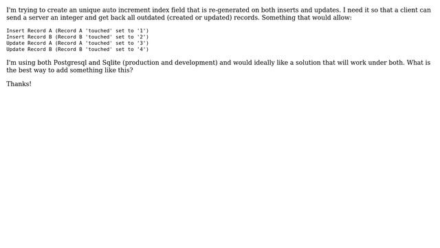 Databases: Auto Increment Index Field For Create and Update смотреть онлайн