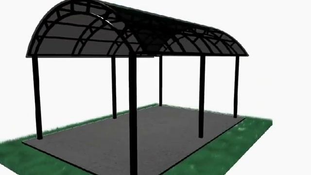 Навес из поликарбоната модель №5 от компании Навес-стиль - обзор 3D смотреть онлайн