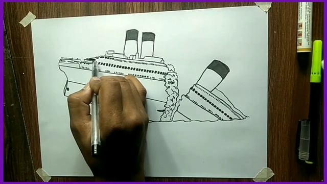 How To Draw Titan Ship - Titan Ship Drawing - Sketch with Black смотреть онлайн