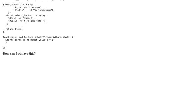 Drupal: How to keep checkbox checked after form submit? смотреть онлайн