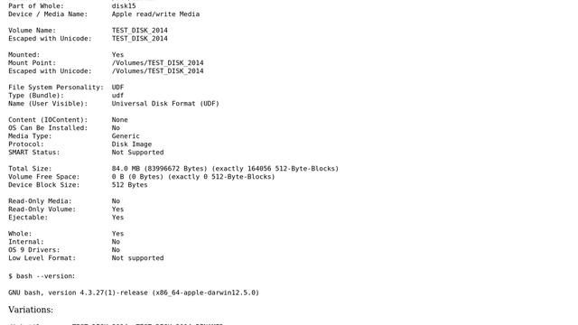 diskutil rename error: "does not appear to be a valid volume name for its file system" смотреть онлайн