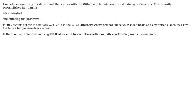 In Git Bash for windows, how to bookmark ssh hosts смотреть онлайн