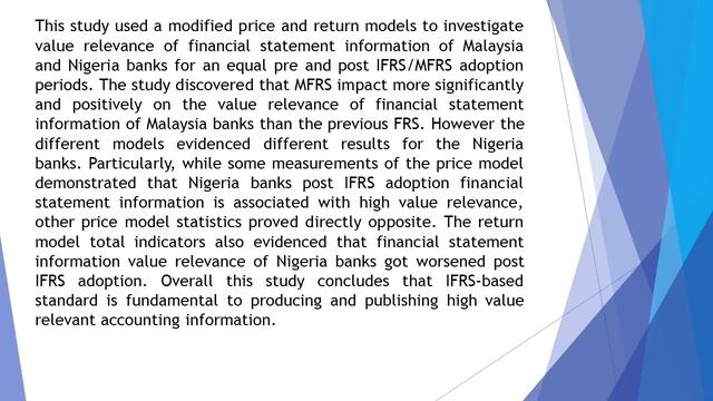 The Effects of Changes in Accounting Standards on Value Relevance of Financial Statement Informatio смотреть онлайн
