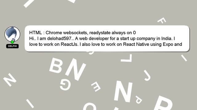 HTML : Chrome websockets, readystate always on 0 смотреть онлайн