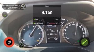Разгон нового Toyota Land Cruiser Prado 150, 249 сил 2020 год, 4.0 AT, 4WD, 0 - 100 км/ч, 402 метра