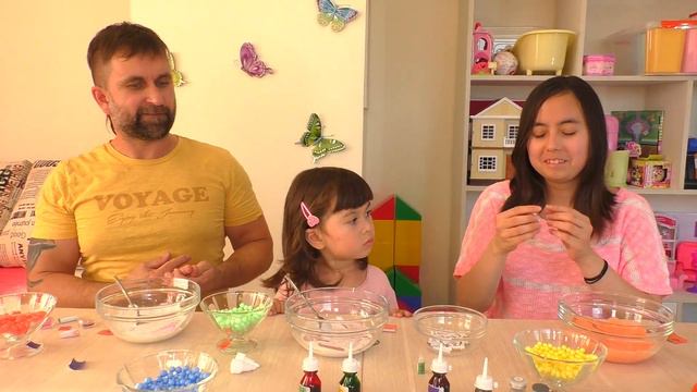 Слайм челлендж случайные ингредиенты DIY лизун своими руками смотреть онлайн