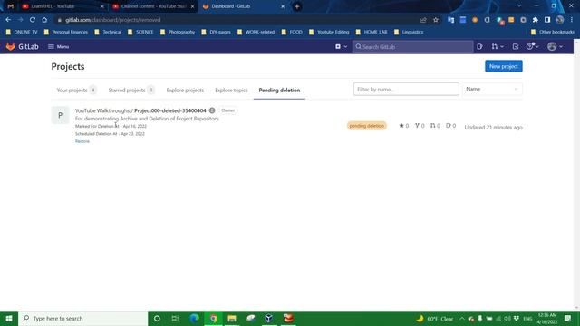 User@GitLab.013 - Recover a Deleted Repository смотреть онлайн