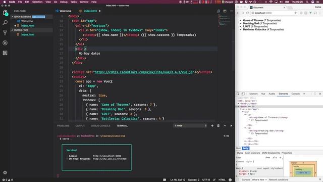 Condicionales en Vue (Curso Vue.js) смотреть онлайн