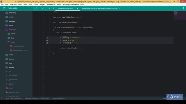 Belajar laravel 5.4 untuk pemula - Controller смотреть онлайн