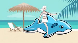 Inflatable Whale Ride and Pop Animation
