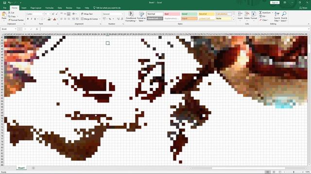 Iron Man Pixel Art in MS Excel смотреть онлайн