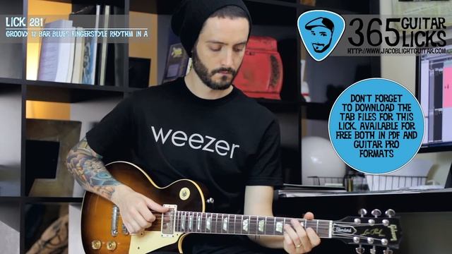 Lick 281/365 - Groovy 12 Bar Blues Fingerstyle Rhythm in A | 365 Guitar Licks Project смотреть онлайн