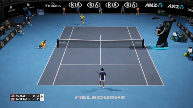 AO Tennis - Andre Agassi vs Pete Sampras - Legends Fast4 Match - PS4 Gameplay смотреть онлайн
