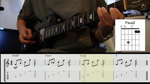 Variatons of F Guitar Chords - Fadd9 Fsus4 Fsus4 F смотреть онлайн