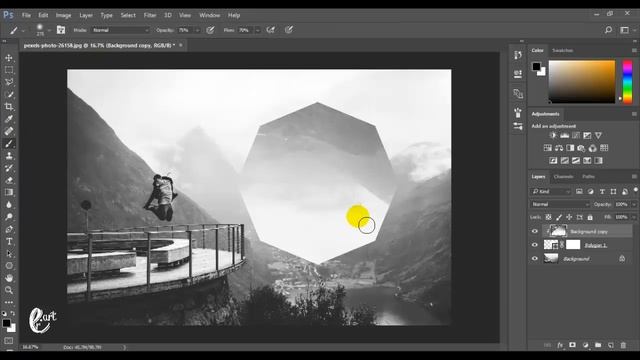 Landscape Geometric Reflections Photoshop - Tutorial Photoshop смотреть онлайн