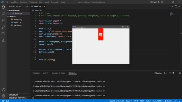 Frame - Tkinter Python Tutorial Italiano 09 смотреть онлайн