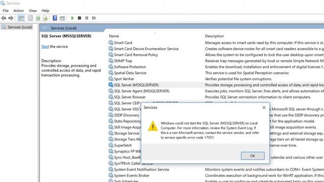 Microsoft SQL Server Service Error due to end of Trial смотреть онлайн