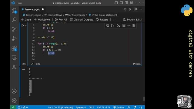 break statement in Python смотреть онлайн