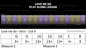 The beatles love me do harmonica lesson with tabs - SLOW VERSION
