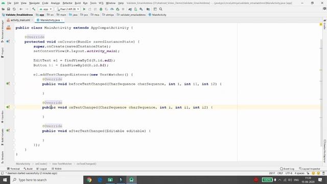 Android Java - Validation of Email Address on Text Changed EditText смотреть онлайн