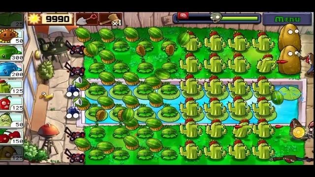PLANTS VS ZOMBIES SURVIVAL POOL BATTLE | MELON PULTS AND CACTUSES VS ALL ZOMBIES смотреть онлайн