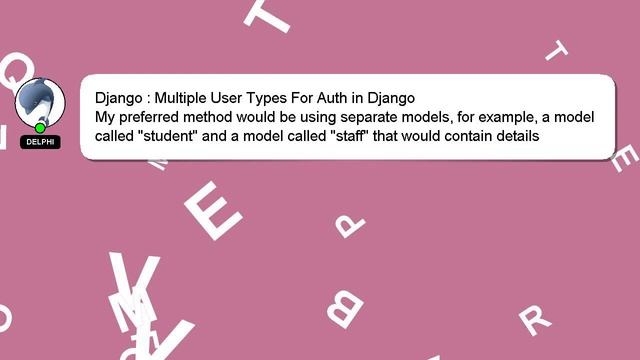 Django : Multiple User Types For Auth in Django смотреть онлайн