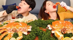 [Mukbang ASMR] 더블 킹크랩 🦀 가장 매운 라면 고스트페퍼 먹방 with Gongsam KingCrab Ghost Pepper Ramen 🔥 Recipe Ssoyoun