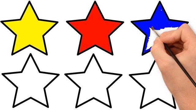 Звезды раскраски и рисунки для детей, малышей Stars coloring and drawing for kids, toddlers смотреть онлайн