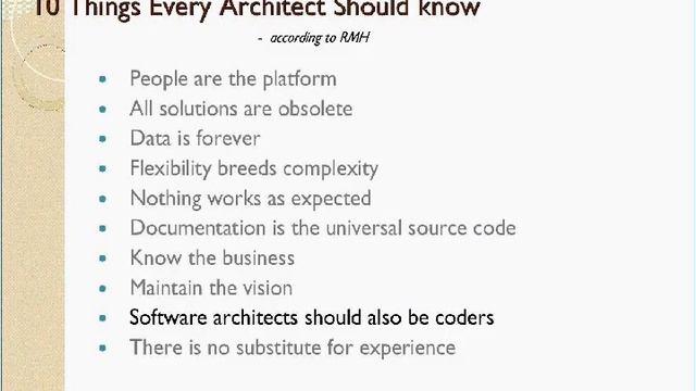 O'Reilly Webcast: 10 Things Every Software Architect Should Know смотреть онлайн