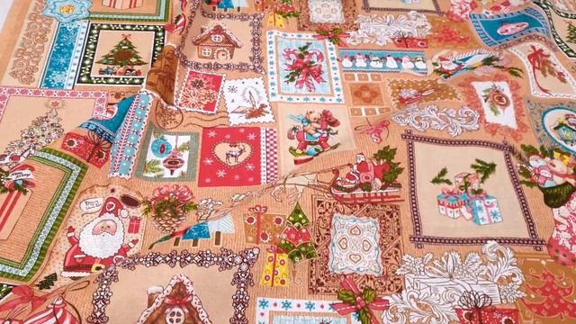Обзор ткани. Рогожка 150 см арт. 904 35045-1 Новогодние мотивы смотреть онлайн
